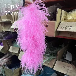 50 cm Ostrich Feather Boa Trimming 108642ply Natural Ostrich Feather Clothing Shawl Wedding Decoration Plume Scarf Customiz 240417