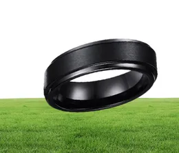 Anel de casamento 8mm Classic Comfort Fit Mens Black Tungsten Carbide Banding Ring Ring nos EUA e Europa9146816