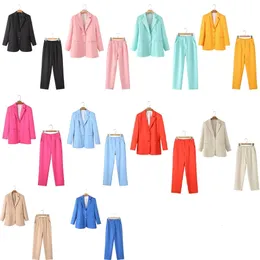 Zar Springsummer Women Fashion European and American Style swobodne luźne solidne kolory spodnie 240423