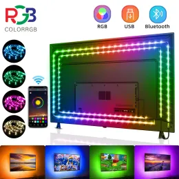 Strips ColorRGB 5050 LED 스트립 라이트 블루투스 앱 5V USB LED 테이프 TV 백라이트 용 유연한 리본 다이오드 테이프 16millon 색상