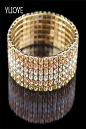 Braccialetti cristallini elasticizzati di alta qualità larga 6 fila braccialetti 5 colori per donne gioielli ragazze bambino1973633