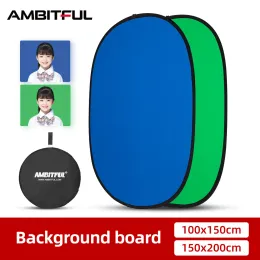 Studio 2 in 1 100x150cm أو 150x200cm Reflector Oval Blue Green Green Studible Photo Movie Infforts خاصة الخلفية الخلفية