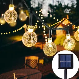 Dekorasyonlar 1 PC LED Güneş Dize Işık Peri Işıkları 5m 20led IP65 Su Geçirmez Açık Bahçe Süslemeleri Cadılar Bayramı Düğün Noel Lambası