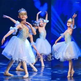 Bühne Wear Swan Lake Professionelles Ballett Tutu für Kleinkindmädchen Kinder Langzeitkleid Rock Vestidos Performance Ballerina Lyrisch Tanz Kostüm