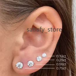 Tianyu Gems Özel Mücevher Aretes Mens Sterling Gümüş 14K 18K Katı Altın VVS BEYAZ MOISSANITE Pırlanta Saplama Küpe Kadınlar İçin