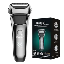 Oryginalny Kemei Wet Dry Waterproof LCD Display Electric Shaver Brody BRAZOR DLA MĘŻCZYZNIE MALICA MASZYKA TAKALNEJ 240420