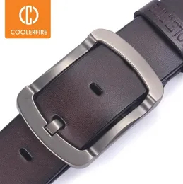 Coolerfire fashion cowhide genuine leather belt men black jeans strap male vintage casual men belts HQ024 2011249660443
