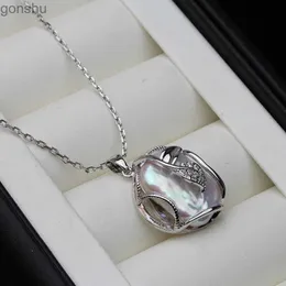 Naszyjniki wiszące ślub prawdziwa prymitywna kultura barokowy naturalny naszyjnik z perłami słodkowodnej 925 srebrny łańcuch 45 cm odpowiedni dla kobietwx