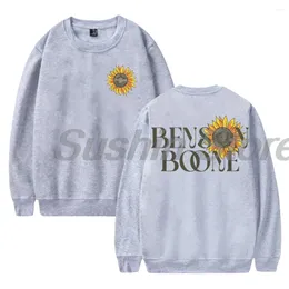 Herren Hoodies Benson Boone Sonnenblumen Sweatshirt 2024 Tour Crewneck Langarm Streetwear Frauen Männer Mode Kleidung