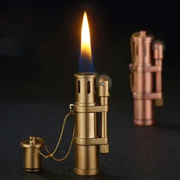 Retro Bronze Kerosene Lighter Open Flame Petrol Oil Lighter