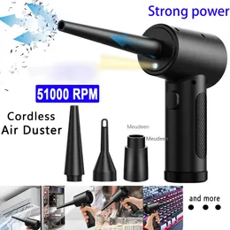 51000RPM Wireless Air Duster Adjustable Cordless Air Blower Compressed Dust Blowing Gun Handheld Keyboard PC Camera Cleaner 240429