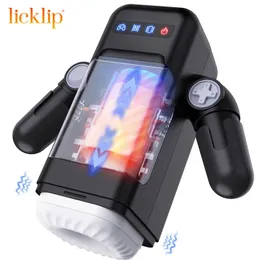 Licklip Gamepad Fun Sex Toys Men Masturbators Automatic Jerkoff Telescopic Masturburation Cup With Phone Holder Adult Male 240423