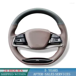 Lenkradabdeckungen Customized Car Cover Hand Sewing Non-Slip Suede Auto Interior für byd 2024-2024 Han EV/DM Tang DM/E9
