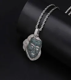 Collana a ciondolo Avatar Franklin ghiacciato con zirconia cubica a catena a corda da 60 cm con diamanti simulato con diamanti 5466651