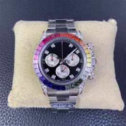 Clean Super Edition Watches Męskie zegarki Automatyczne mechaniczne Rainbow Watch 116599 Cal.4130 Ruch 904L Bransoletka ze stali nierdzewnej Czarna tarcza Sapphire Timer zegarowe zegarowe zegar