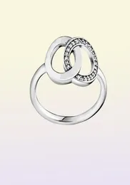 Anello scintillante in argento sterling del nuovo marchio 925 con cerchi intrecciati per anelli da matrimonio da donna gioielli di moda 23436072943003