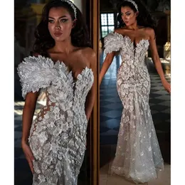 Taglia Arabica Ebi Plus Aso Sparkly Mermaid Sexy Weedding Wedding Dress Elegante pizzo in perline Vintage Abiti da sposa Abiti ZJ ES