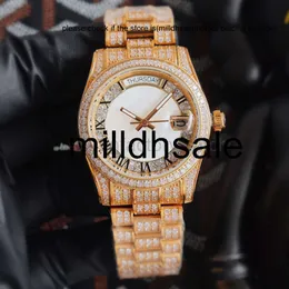 Reloj Roles Relojes Diamonds Mens Watch Double Calendar 40 -мм механические часы алмазные часы с нержавеющей сталь