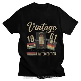 Erkek Tişörtler Disko Video Kaseti 1961 Vintage T-Shirt Erkekler Harajuku T Shirt Kısa Slve Pamuk 60. 60 Yıllık Doğum Günü Tshirt T Top T240425