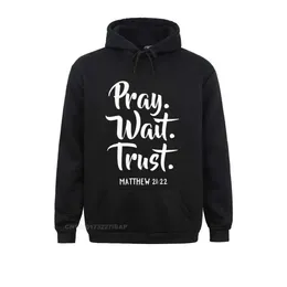 Felpe con cappucci da uomo, uomini preghiere Aspetta trust gospel bibbia Sayings Christian Hoodie Prevalenti Fonette di felpe con cappuccio autunnali Women Hoods 3D Stampato T240428