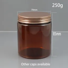 REMOVERS 10pcs 250g Brown Plástico Cosmético Bottle Candy Tea Coffeer Contêiner 250 ml Creme de máscara facial LONIONAL JAR