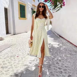 Summer Floral Long Dress Women 2024 Fashion Sleeveless Off spalla Slip White Slip Maxi Dresses Elegant Sunside Vestido Casual 240410