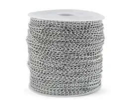 100Mroll Aluminium Chains Silver Color Netclace Crb Cains Bulk for Bracelets Open Link for DIY Jewelry Making8400262