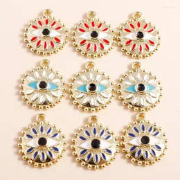 سحر 5pcs 17 15mm Nepal Lucky Blue Eyes الشر التركي لشراء المجوهرات DIY قلادة سوار قلادة