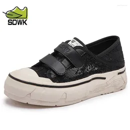 Casual Shoes SDWK 4cm Women Mesh Flat Sneakers Platform Loafers Breathable Air Hook & Loop Shoe Flats
