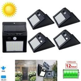 Decorazioni Vendita calda 30 Luce solare LED Sensore wireless wireless Waterproop Solar Lampada da parete da esterno Giardino Spotlight