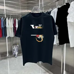 Herr designer t-shirt sommar lös t-shirt kläd mode topp herr casual womens brev tryckt skjorta gata korta ärmkläder l1