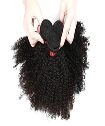 9A Afro Kinky Curly Curly Extension 3 fasci o 4 fasci Brasile Indian Malaysian 100 Virgin Human Hair Natural Color 828inch4584344