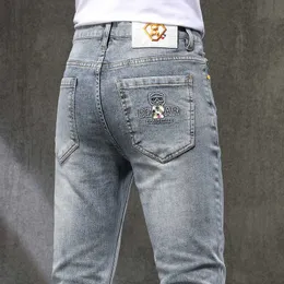 Stereoskopik Avrupa Denim kot pantolon, yüksek kaliteli yaz ince trend ince fit pamuk streç gündelik pantolonlar 2023