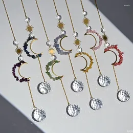 Decorações de jardim Crystal Sun Catcher Chain Pendant Wind Chime Janela pendurada Decoração de férias ao ar livre Os suprimentos de festa