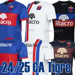 24 25 CA Tigre Soccer Jerseys Fãs Versão Juan Cruz Esquivel Ezequiel FORCLAZ GONZALO FLORES 2024 2025 Home Men S-2XL Camisas de futebol