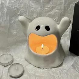 Candle Holders Desktop Decorative Ghost Candelabra Gifts Funy Ornaments Ceramics Cute Holde