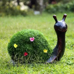 庭の装飾芝生の風景の装飾草ベルベットスタンディング装飾品クリエイティブカタツムリシミュレートされた動物屋外彫像彫刻