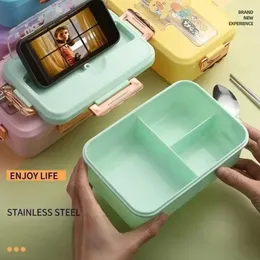 Bento Boxes Bento Lunch Box для детских девочек Студенты мультфильмы Каваи, милая динозавр с подогревом 3 сетки с закусками с закусками. Специальная столовая