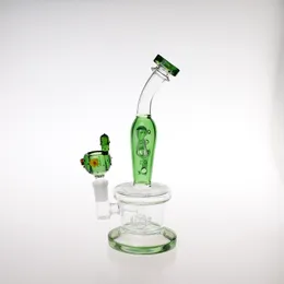 Partihandel H23cm grön kaktusmodell rökning vatten glas bong/glas bägare vatten bongs rör/9 tum vatten bong glasrör