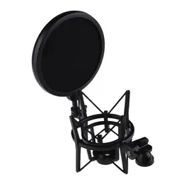 Microphone Mic Professional Shock Mount with Shield Filter Screen for Microphone With Tail Pipe Diameter Suppress Pop