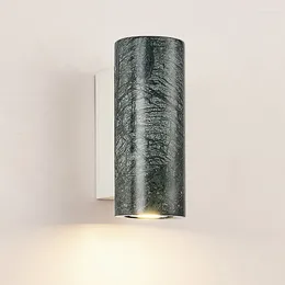 Lâmpada de parede lâmpada nórdica minimalista natural verde branco preto em mármore decoração de marmore spotlight cylindrical Room Corredor LED quente