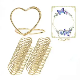 20pcs Metal Place Card Holders PO Clip Stands Tabella di matrimonio Numero Nome Segnale per la festa di compleanno Decorazione per la casa 240429