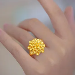 Prawdziwy 100% czysty regulowany 24 -krotny złoty kolor i Phoenix Pierścień dla kobiet mężczyzn Prezenty biżuterii