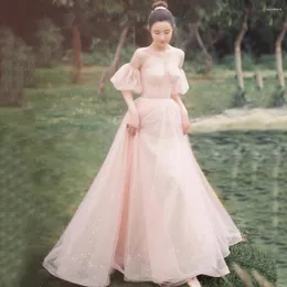 Sukienki imprezowe Uzn róża liniowa brokat sukienka na studniówkę kochanie koronkowa sukienka Odłączona puff rękawy wieczorne vestido de noche