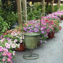 Planters Pots Handmade Home Garden Decoration Welcome Sign Retro Metal Flower Pot Q240429