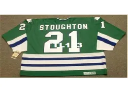 740 21 Blaine Stoughton Hartford Whalers 1979 CCM Vintage Hockey Jersey ou personalizado qualquer nome ou número Retro Jersey7351775