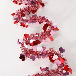 Dekorative Blumen Baumzweig Girlanddekor Herz Leuchtstoff für Valentinstag Dekorationen glänzende Hanging Pull Strips Hausfeiern Innenräume