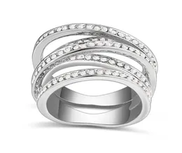 Neuankömmlinge für berühmte Marken Design Nickel plattierte Spirale Eheringe aus österreichischen Elementen Crystal Gift3336989