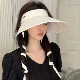 Wide Brim Hats Silk Sunshades Hat Fashion Beach Summer Sun Outdoor Sports Headdress