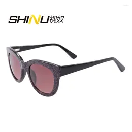 Occhiali da sole Shinu Brand Myopia Glasses for Women Sun Eye Eye Grey Lenses Girls Prescrit Girls da -75 a -300